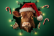 xmas highland cow